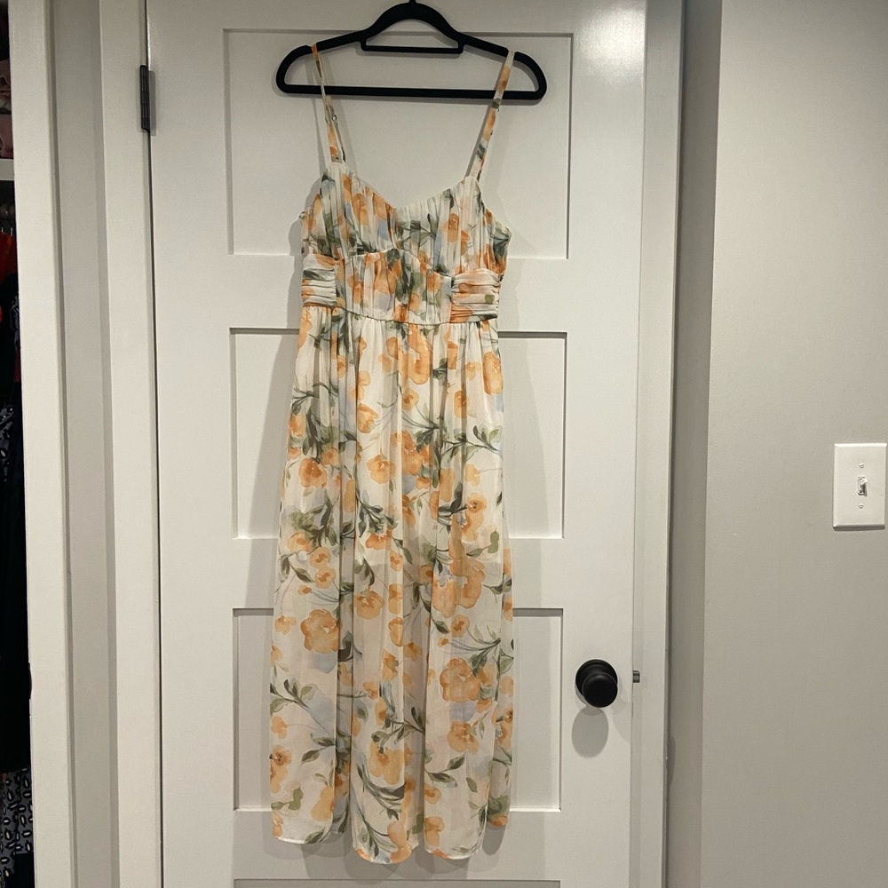 Floral Maxi/ MIDI Dress with Spaghetti Straps